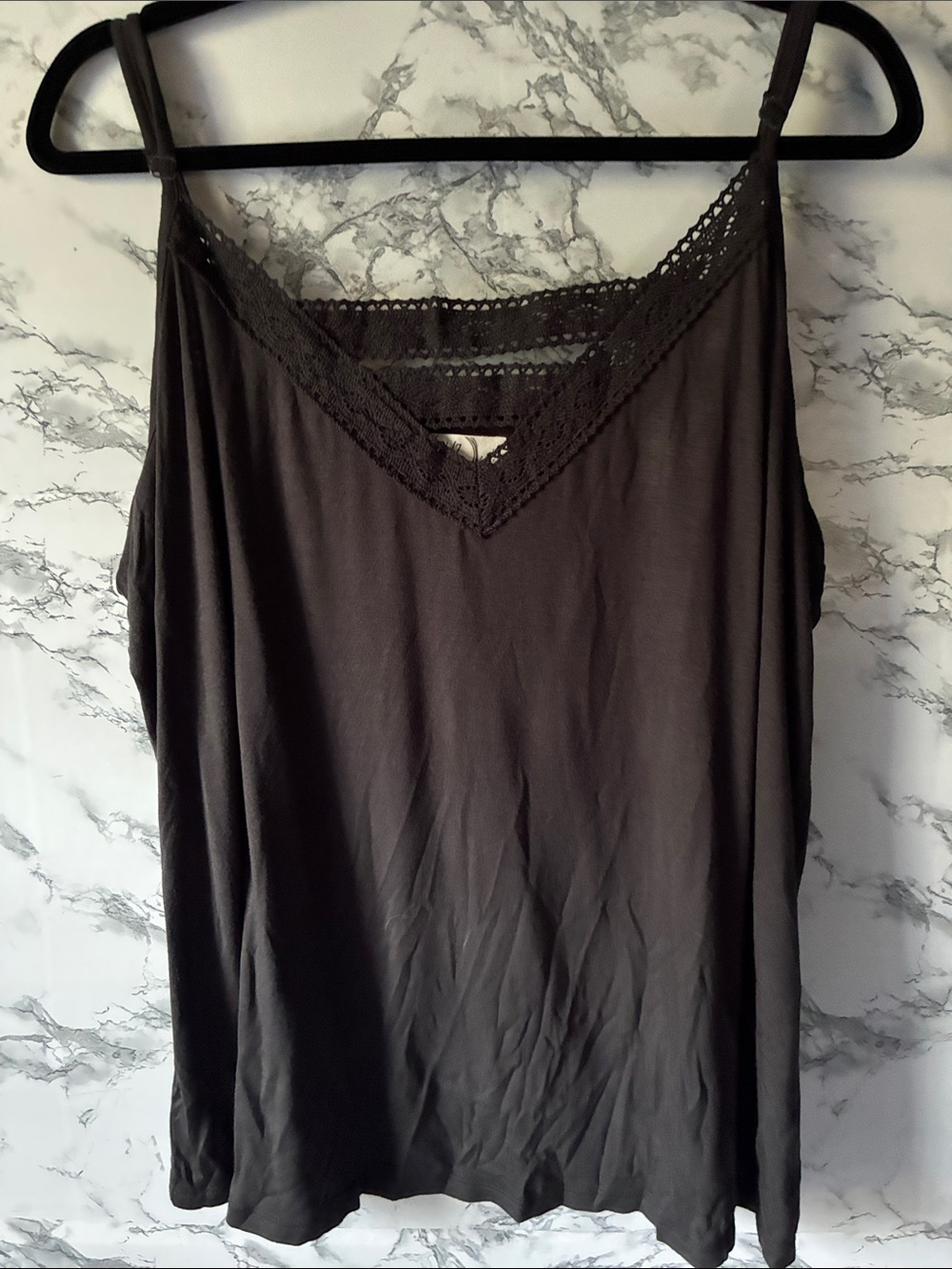 Maurices 1 Gray Lace-Trim Tank Top